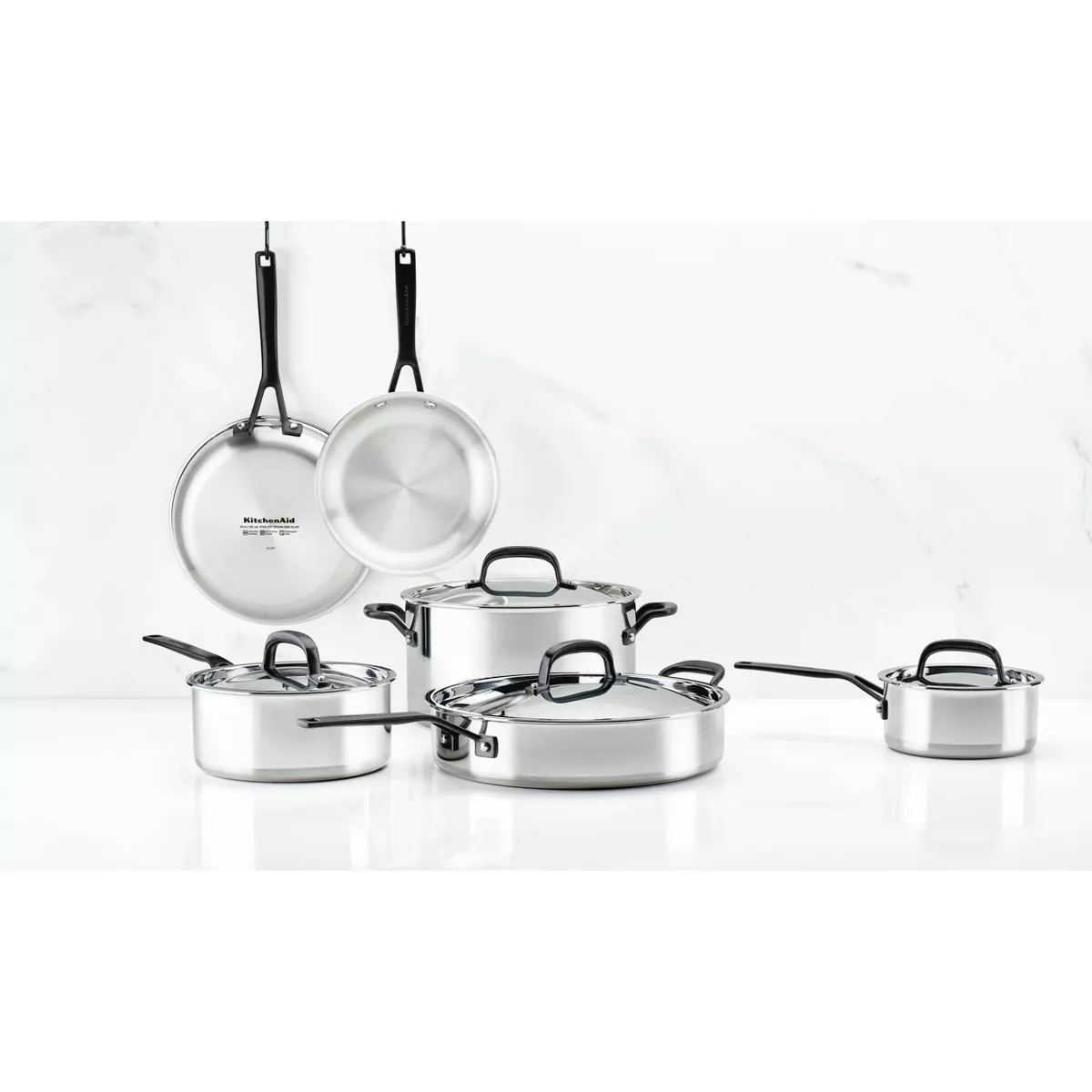 KitchenAid 5-Ply Clad Stainless Steel 10pc Cookware Set