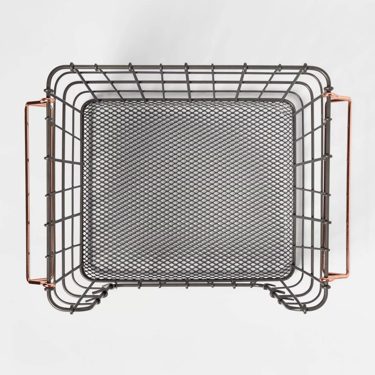 Wire Stackable Basket With Copper Handle Pewter - Threshold™