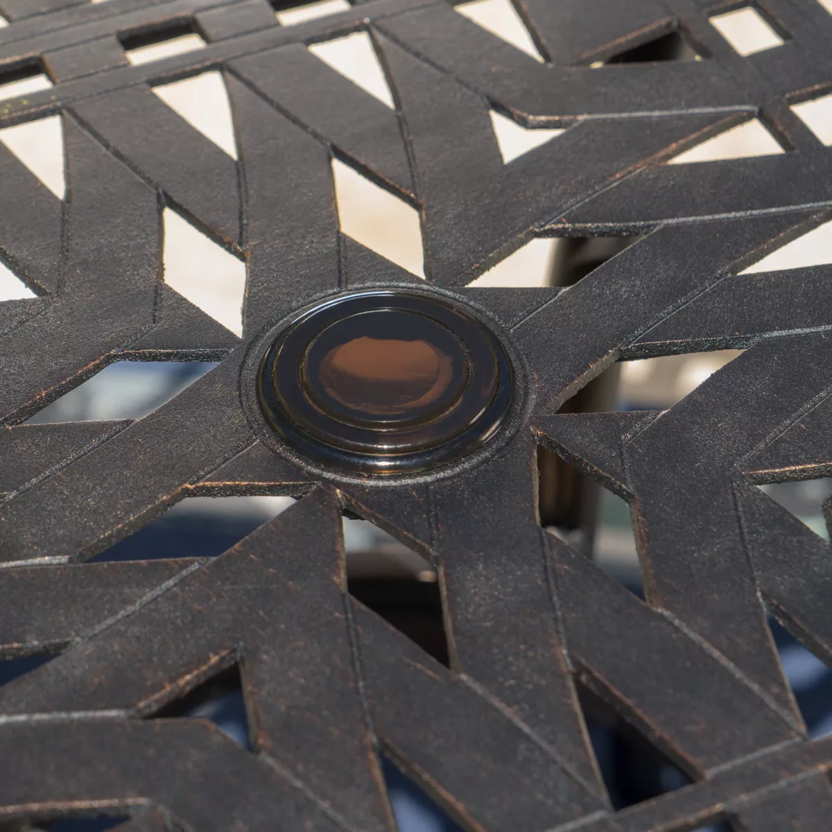 Austin Square Cast Aluminum Dining Table - Shiny Copper - Christopher Knight Home