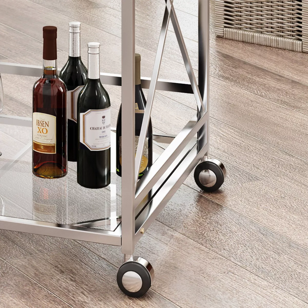 Ignatius Industrial Modern Bar Cart Silver - Christopher Knight Home