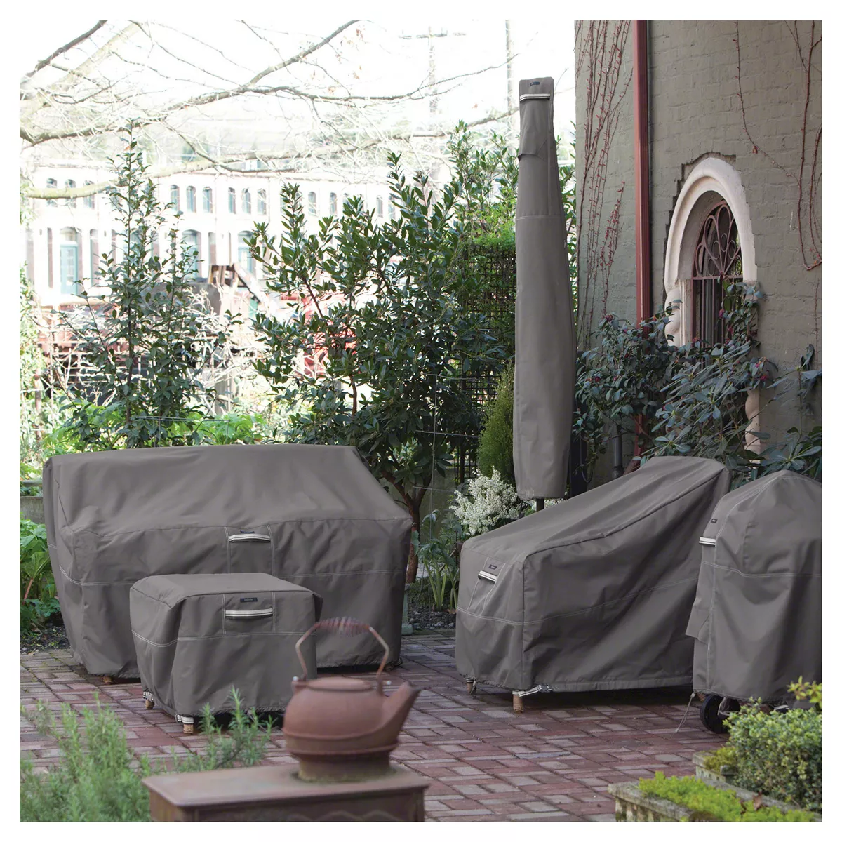 Ravenna Smoker Cover Round Medium - Dark Taupe
