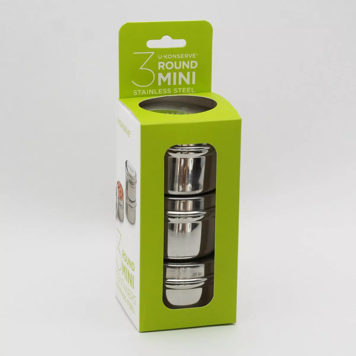U-Konserve Mini Stainless Steel Food-Storage Containers Round 3oz (Set of 3)