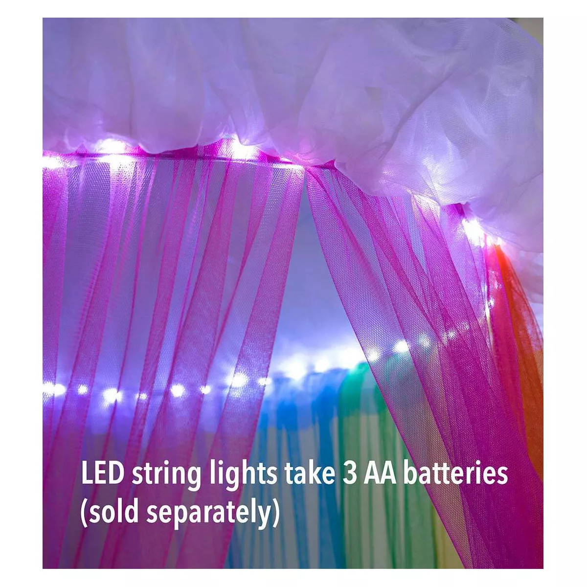 HearthSong - Rainbow Hideaway Canopy with LED Lights