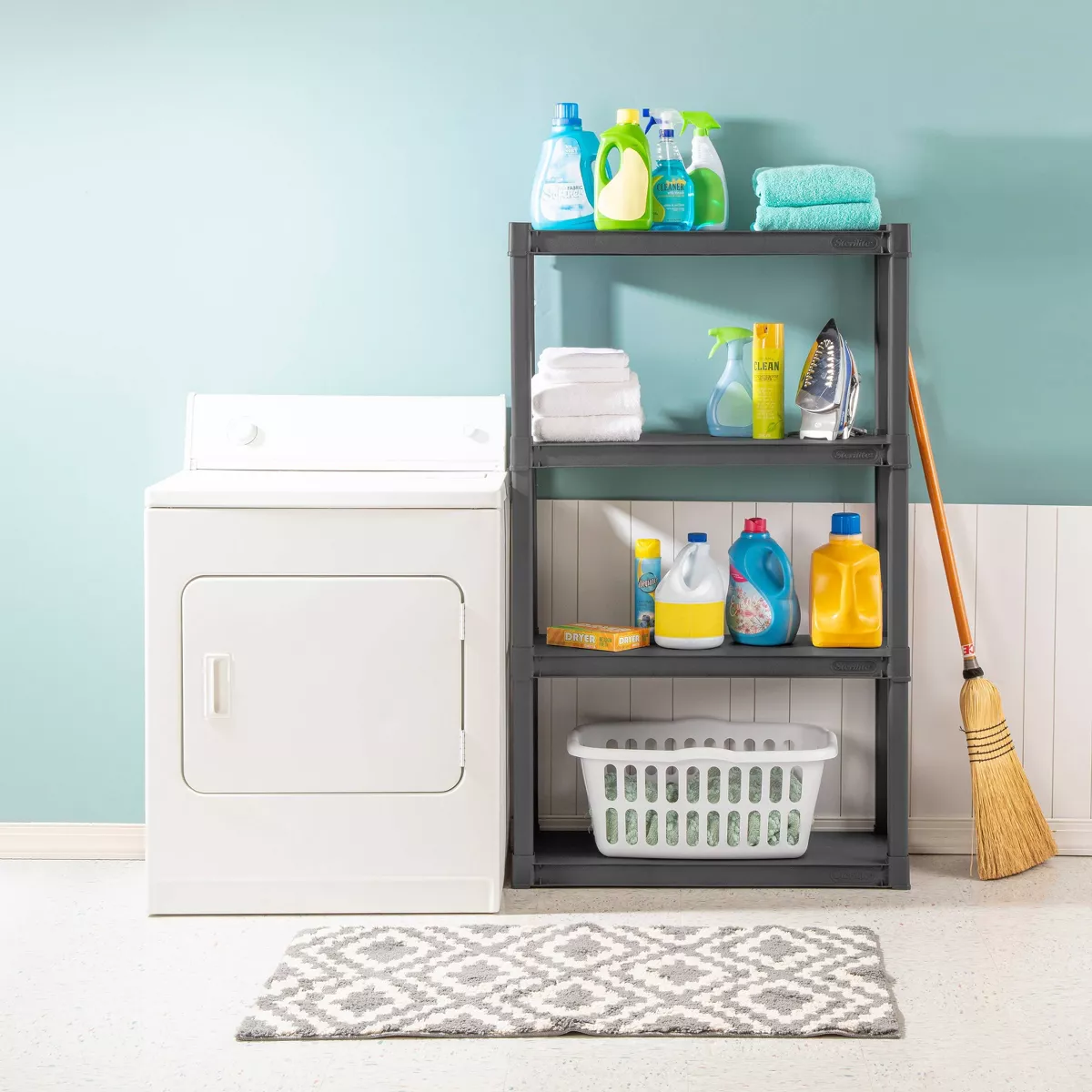 Sterilite 4-Shelf Storage Unit Gray