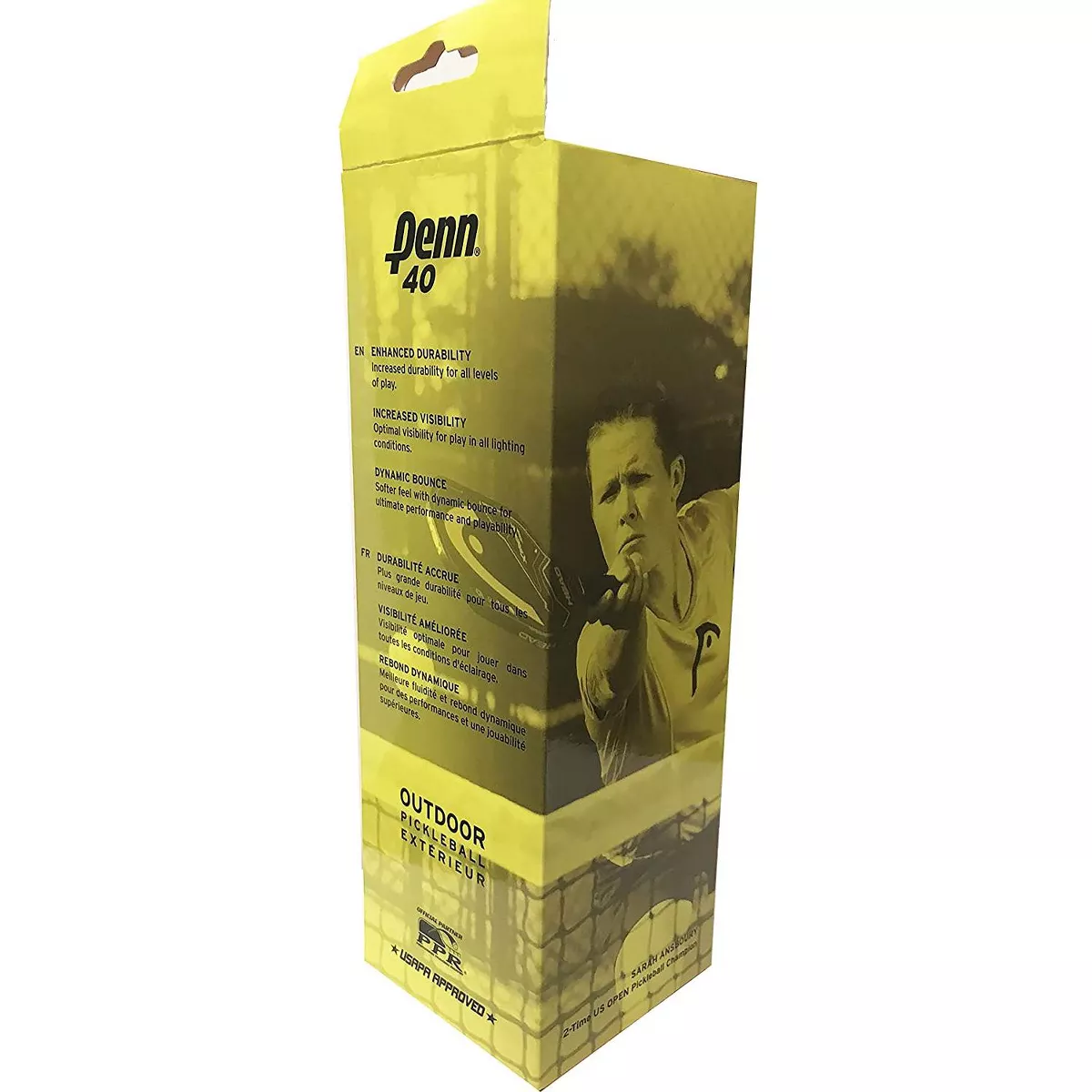 Penn 40 Outdoor Pickleball Balls, Sleeve of 3 Balls