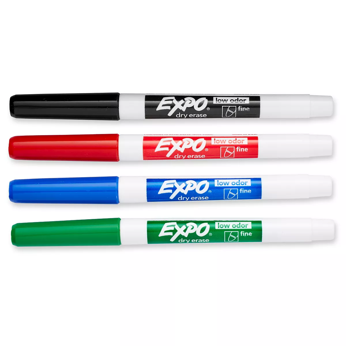 4pk Expo Fine Tip Dry Erase Markers Low Odor Multicolor Ink