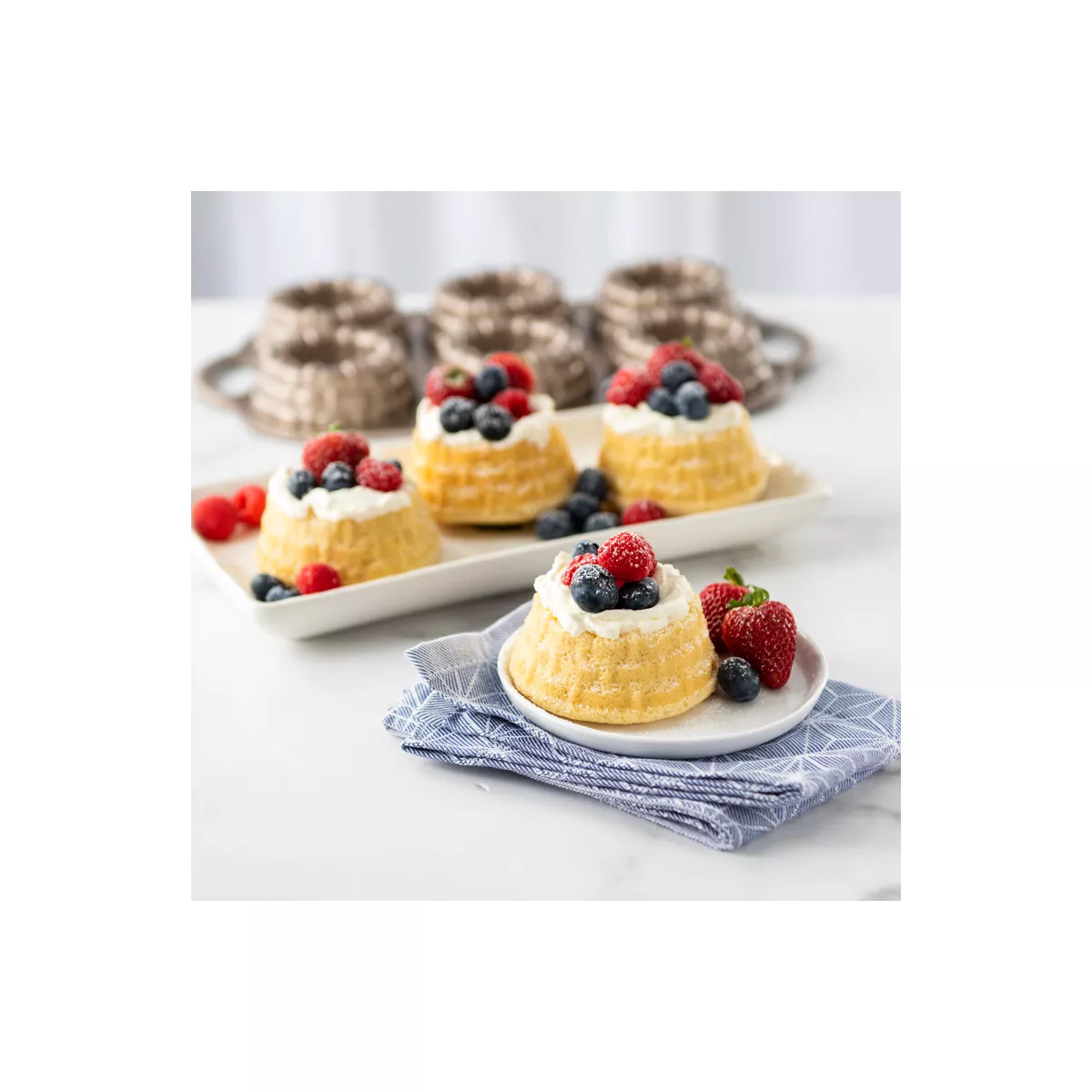 Nordic Ware Cast-Aluminum Nonstick Baking Pan, Shortcake Baskets
