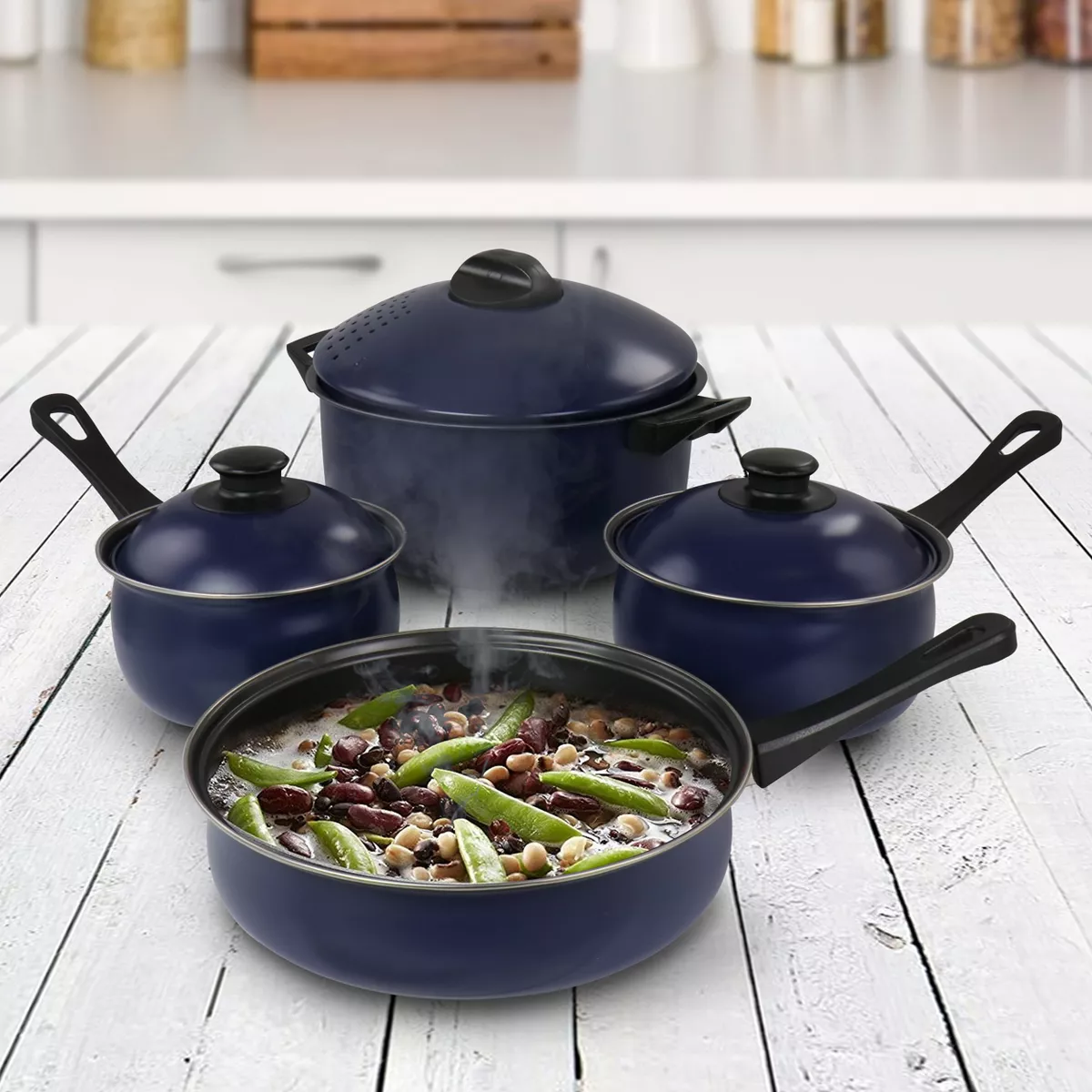 Gibson Oceania 7 Piece Steel Cookware Set