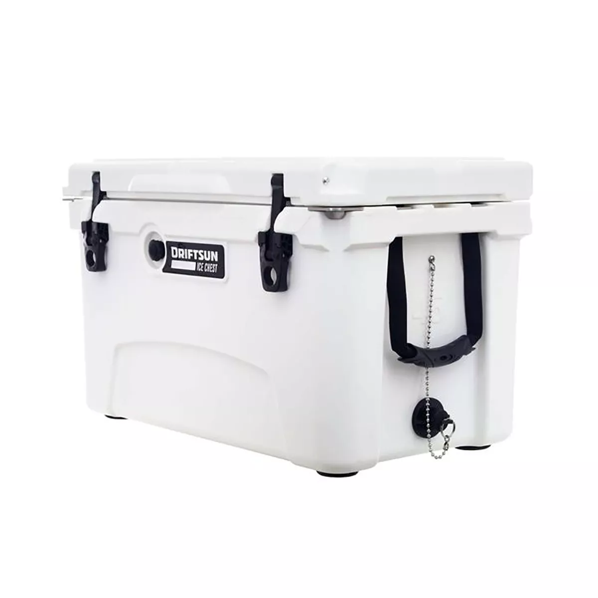 Driftsun Heavy Duty Rotomolded Thermoplastic UV Resistant Portable 45 Quart Insulated Hardside Ice Chest Beverage Cooler, White