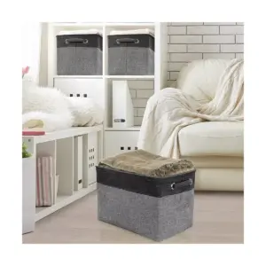 Sorbus 3pk Twill Storage Basket Set Black