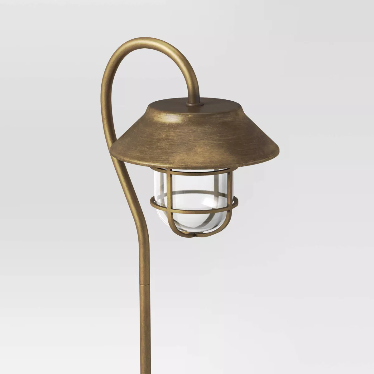 4pk Hooded Cage Hook Solar Pathway Lights Antique Brass - Smith & Hawken™