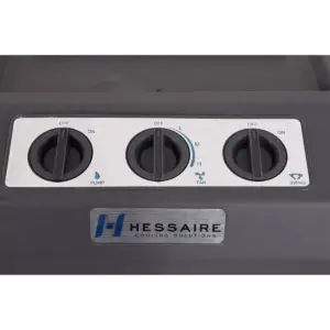 Hessaire MC61V 1,600 Square Foot Indoor/Outdoor Portable 5,300 CRM 3 Speed 14.8 Gallon Evaporative Cooler Humidifier with Continuous Auto Fill, Gray