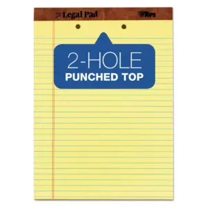 TOPS The Legal Pad Ruled Perf Pad Legal/Wide 8 1/2 x 11 3/4 Canary 50 Sheets 7531