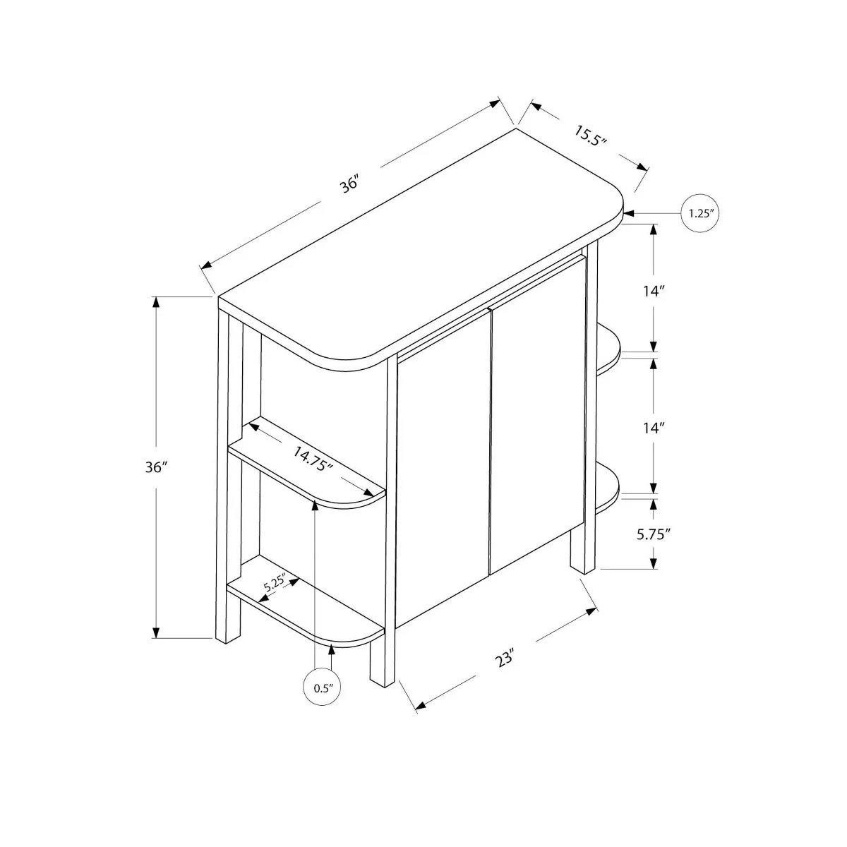 Home Bar with Storage Cappuccino - EveryRoom
