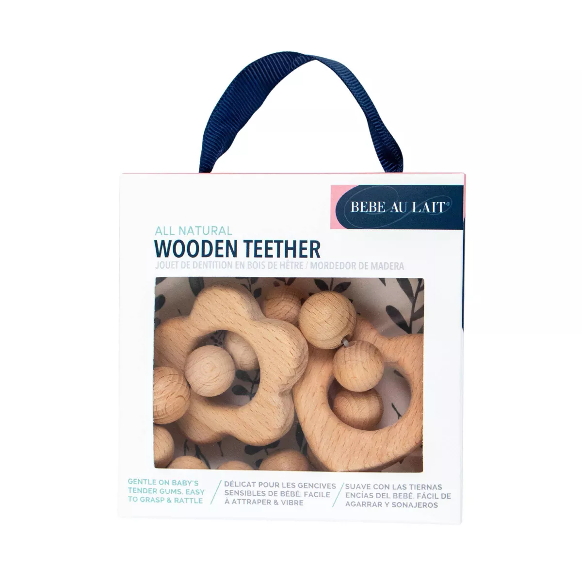 Bebe au Lait Wooden Teethers - Heart Flower