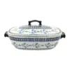 Blue Rose Polish Pottery Tulip Roaster with Lid