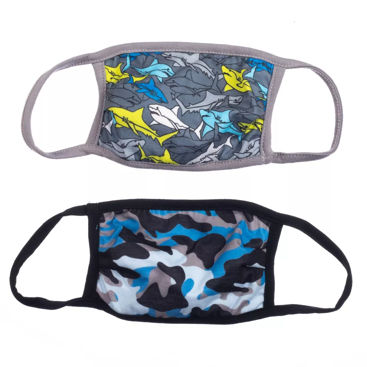 Bioworld Boys' 2pk Fashion Face Covering - Shark/Camo
