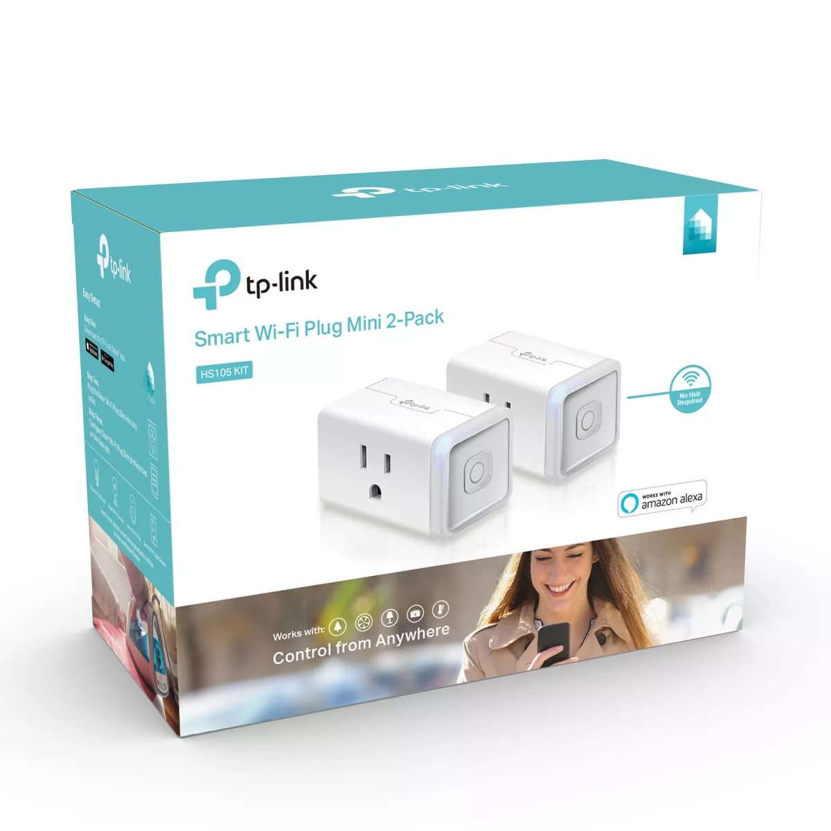 TP-Link Wi-Fi Mini Smart Plug- 2pk - White (HS105 KIT)