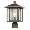 1 Light Outdoor Post Mount with Seedy Glass Oil Rubbed Bronze - Aurora Lighting