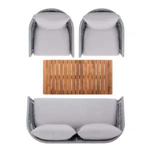 Velso 4pc Living Set - Gray/Natural - Safavieh