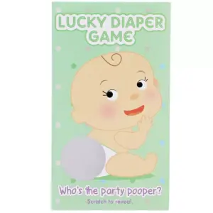 60-Count Baby Shower Games, Scratch Off Game Cards, Lucky Diaper Lottery Raffle Party Supplies for Boys or Girls, Green
