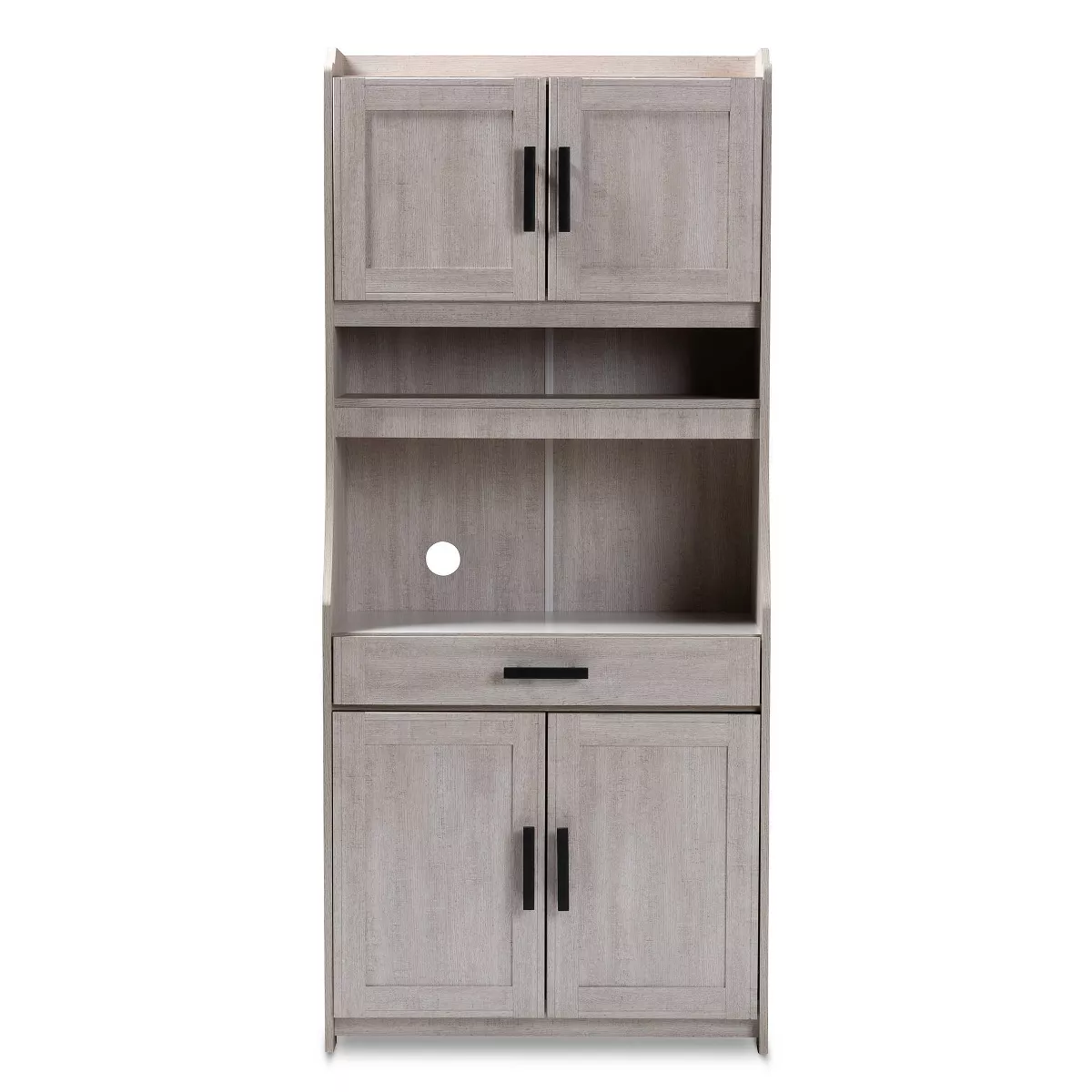 6 Shelf Portia Kitchen Storage Cabinet White - Baxton Studio