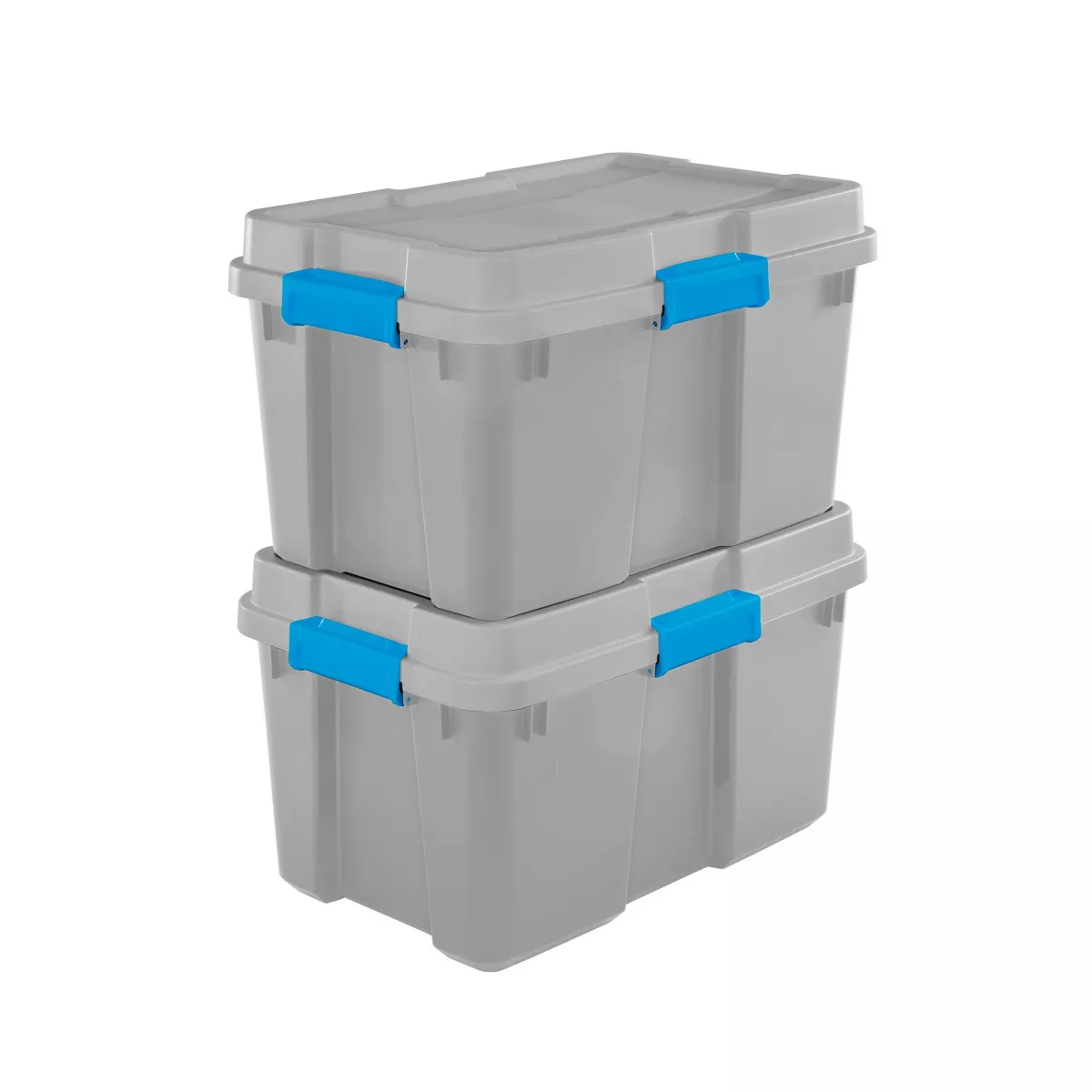 Sterilite 30gal Gasket Tote Gray with Blue Latches