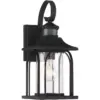 John Timberland Mission Outdoor Wall Light Fixture Textured Black 14 1/4" Clear Glass Motion Sensor for Exterior House Porch Patio