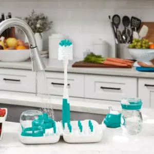 OXO Tot On-The-Go Drying Rack with Bottle Brush - Teal