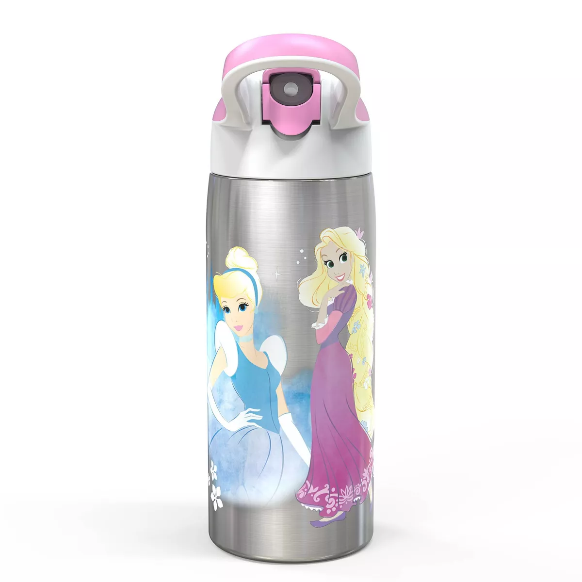 Disney Princess 19oz Stainless Steel Water Bottle Pink/Black - Zak Designs