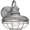Franklin Iron Works Farmhouse Outdoor Barn Light Fixture Galvanized Steel Open Cage 9" for Exterior House Porch Patio Deck