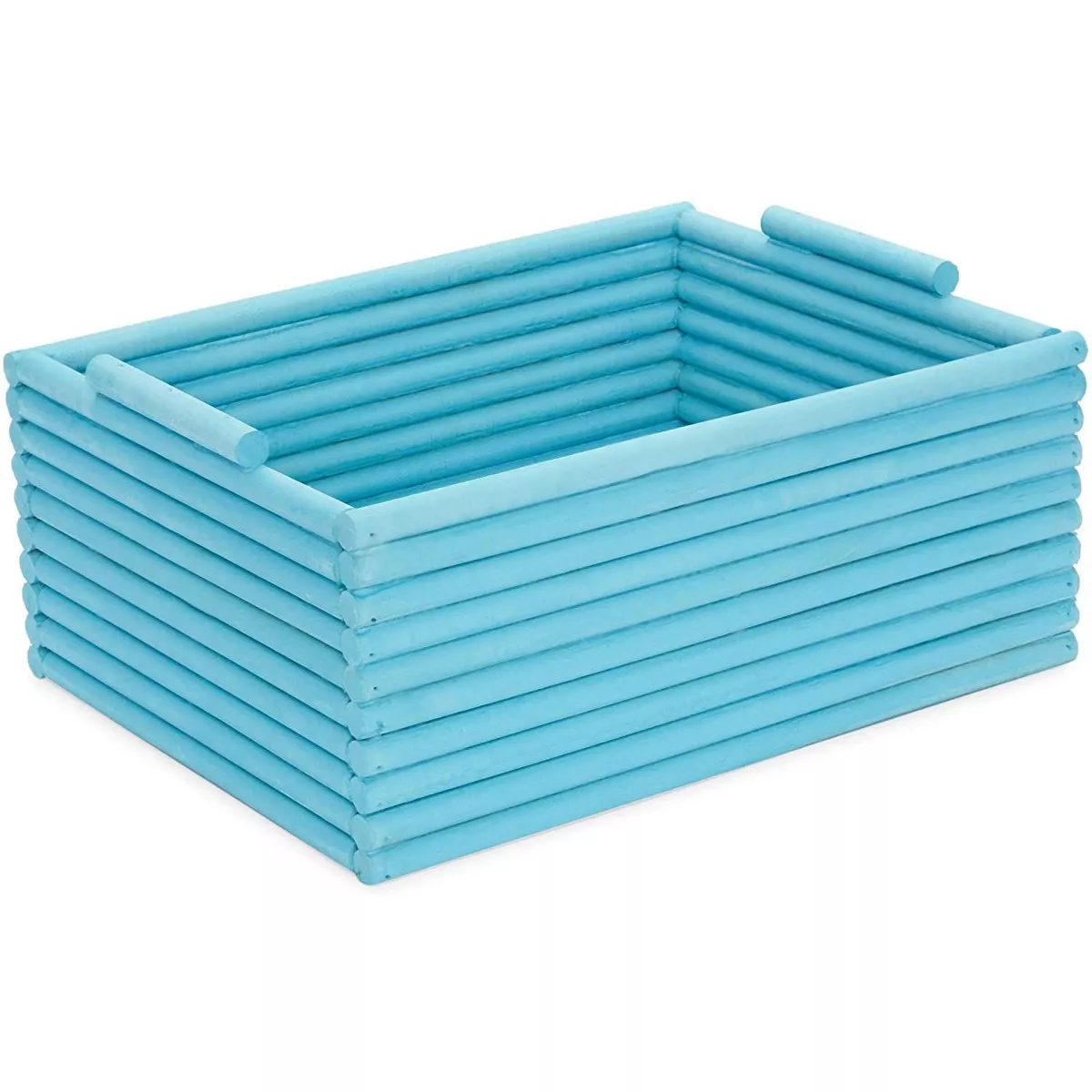 Juvale 3 Pack Wooden Crate Nesting Boxes for Storage Blue Organizers (3 Sizes)