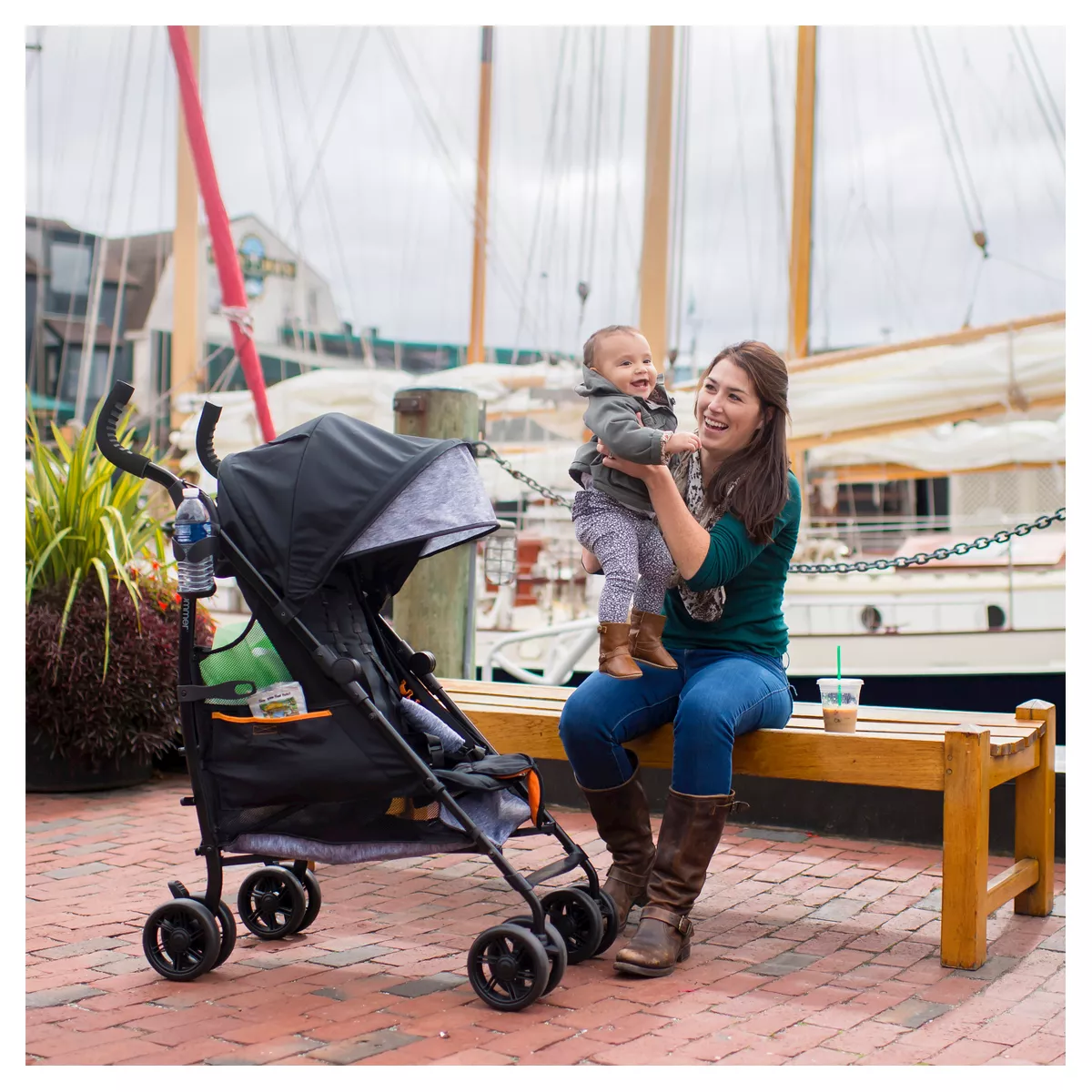 Summer Infant 3Dtote Convenience Stroller (Black/Gray)