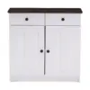 Lauren TwoTone and Buffet Kitchen Cabinet with Two Doors and Two Drawers White/Dark Brown - Baxton Studio
