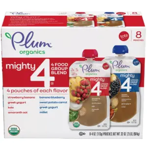 Plum Organics 8pk Mighty 4 Variety Flavor Baby Food Pouches - 32oz