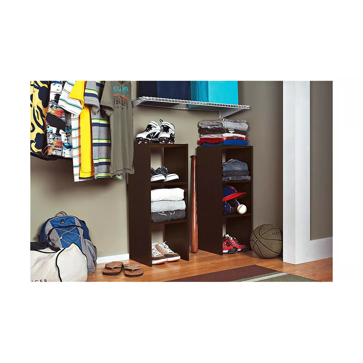 ClosetMaid 895600 Decorative Home Stackable 2-Cube Organizer Storage 31-Inch, Espresso (2 Pack)