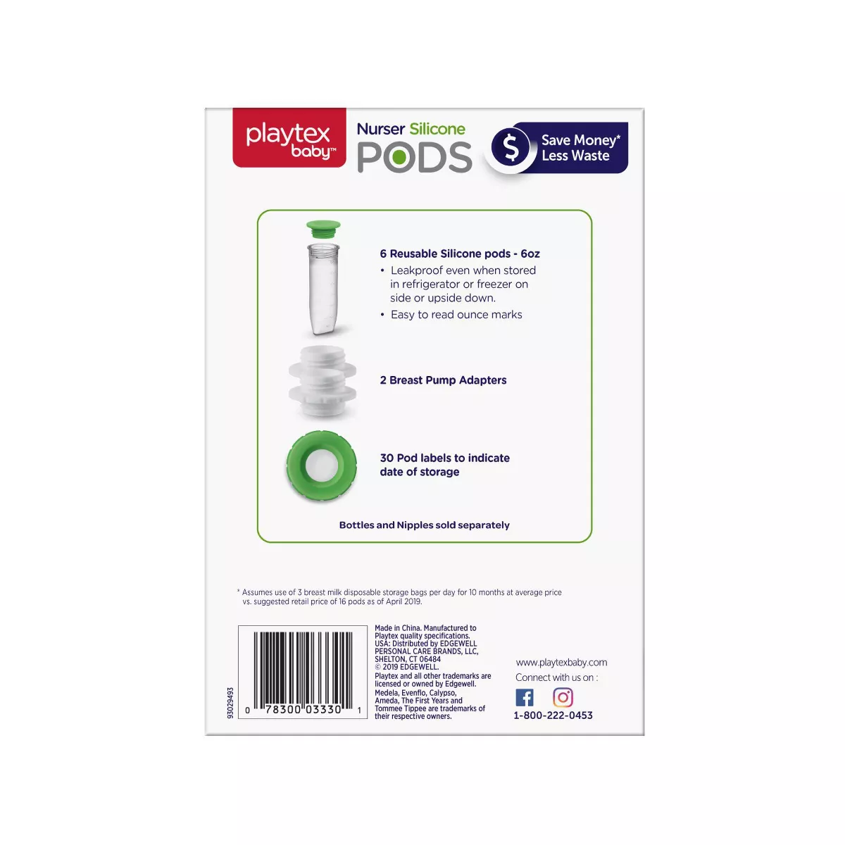 Playtex Nurser Silicone Bottle Liner - 6oz 6ct