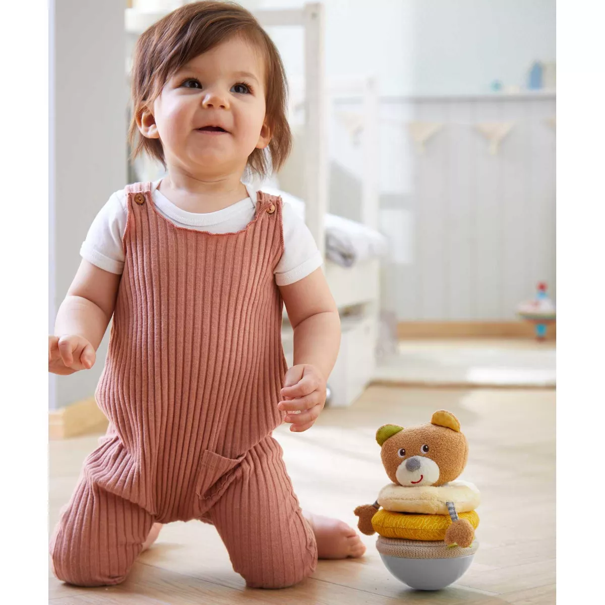 HABA Roly Poly Bear Soft Wobbling & Chiming Baby Toy