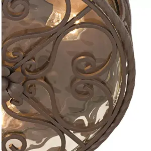 John Timberland Rustic Farmhouse Outdoor Ceiling Light Fixture Dark Walnut 15