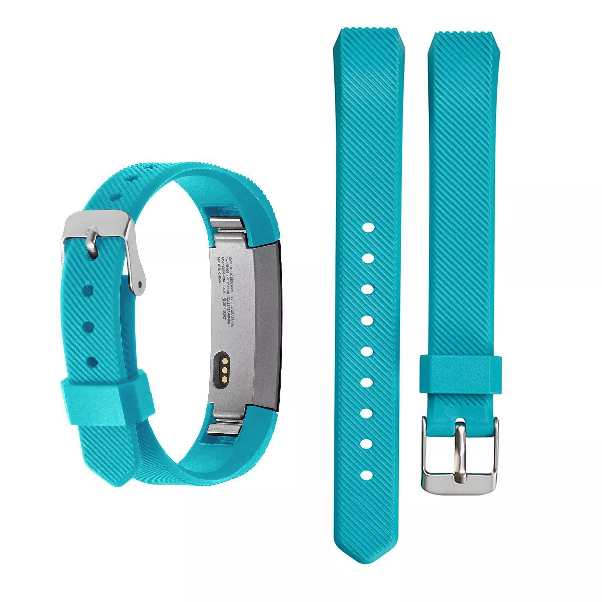 Zodaca Wristband w/Metal Buckle Clasp compatible with Fitbit Alta/Alta HR Replacement Band, Turquoise