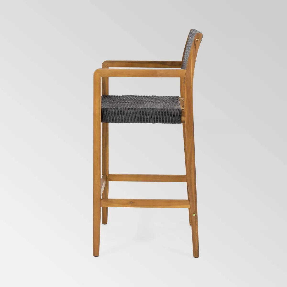 Genesee 2pk Acacia Wood Bar Stools - Teak/Black - Christopher Knight Home