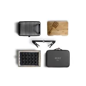 HERO Portable Charcoal Grill System with Case Black Model FFG3- Fire & Flavor