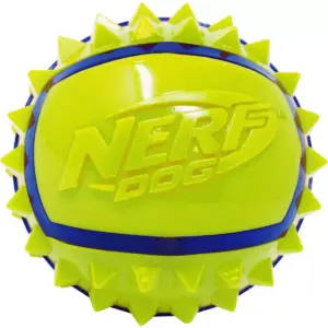 NERF TPR Spike LED Ball Dog Toy - Green/Blue - 2.5