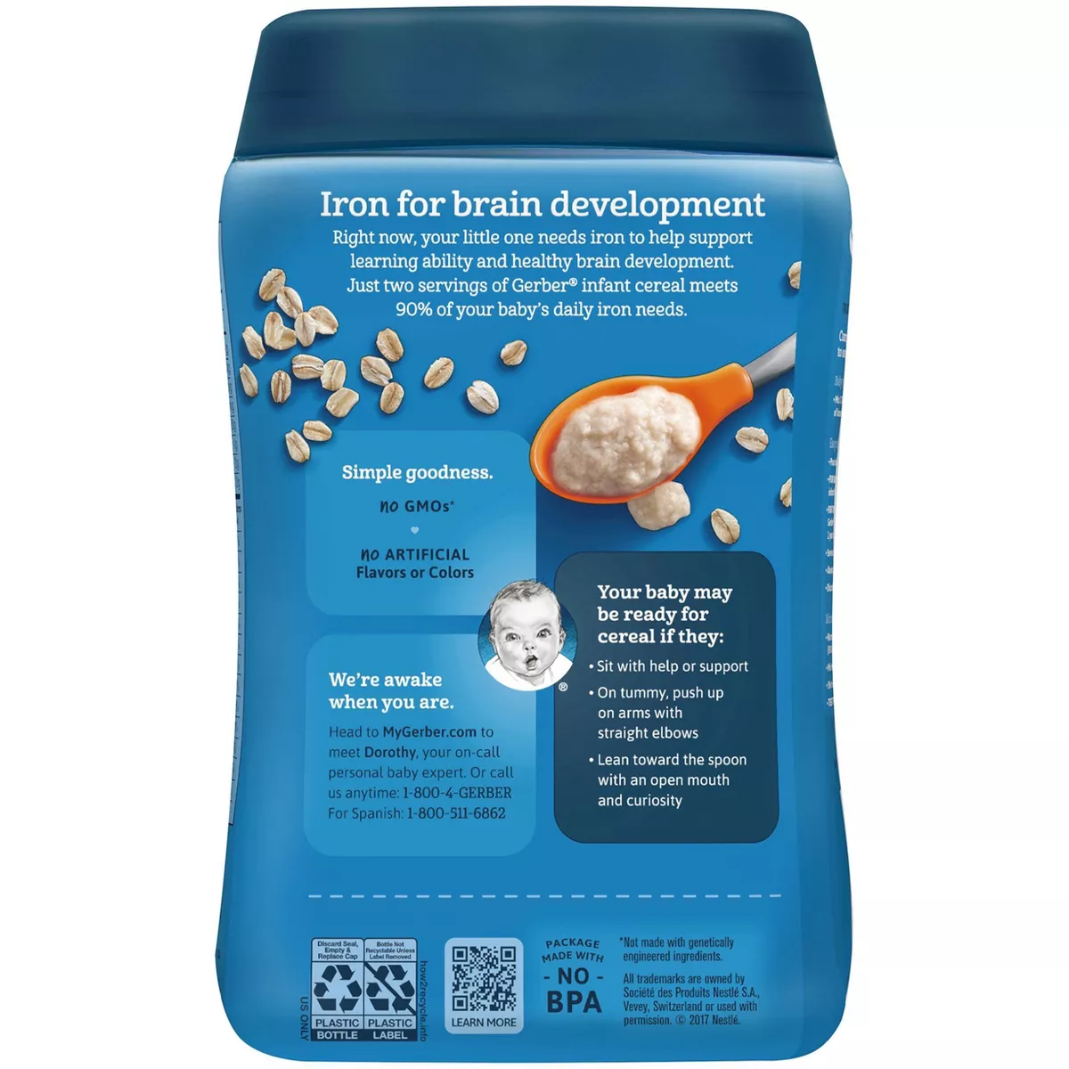 Gerber Single Grain Oatmeal Baby Cereal - 16oz