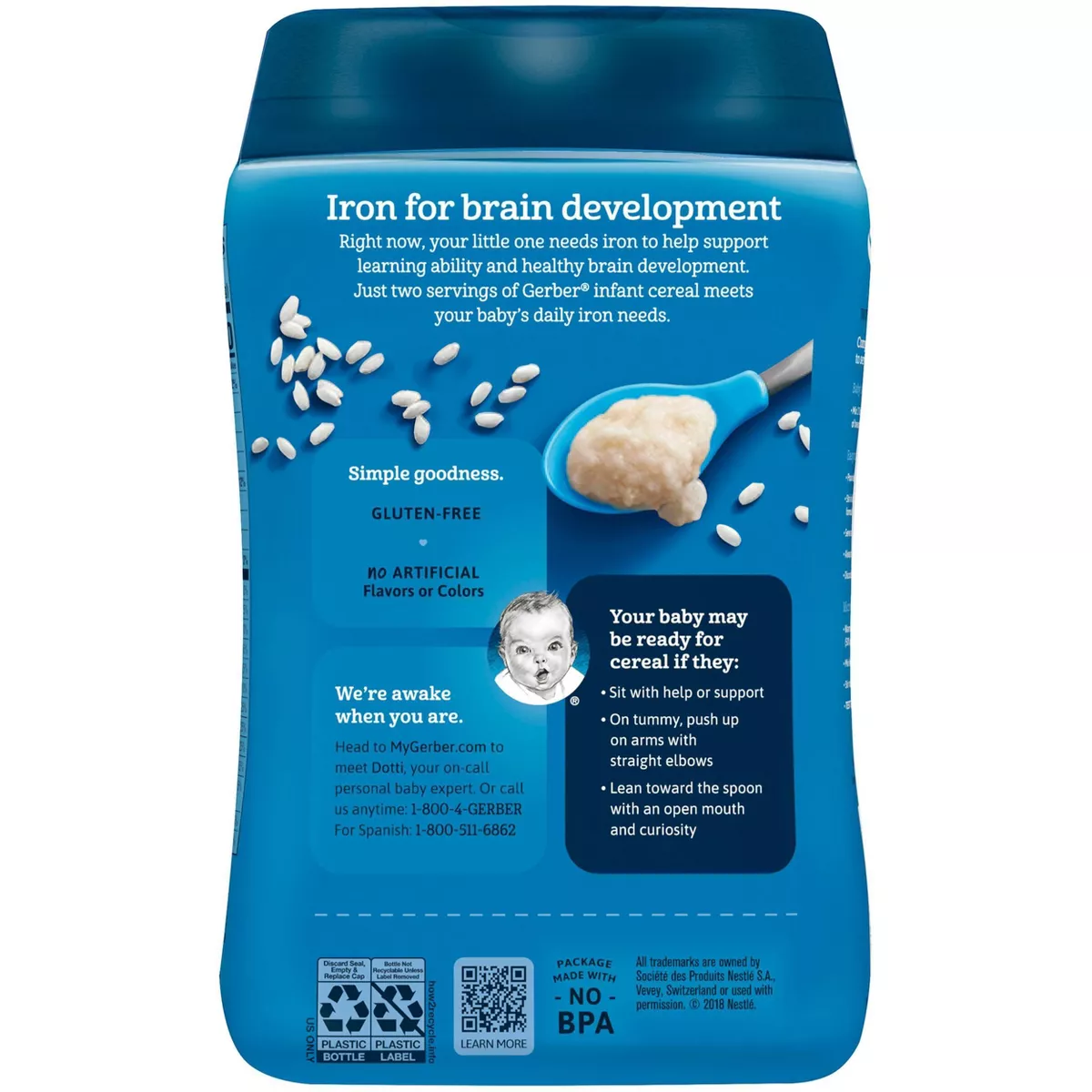 Gerber Single Grain Rice Baby Cereal - 16oz