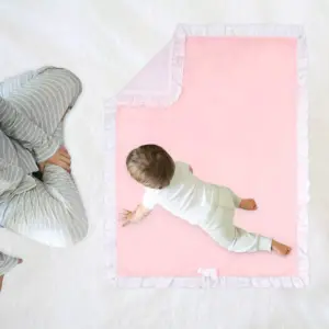 The Peanutshell Farmhouse Crystal Velour Blanket - Pink