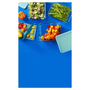 Pyrex Simply Store 6pc Glass Rectangular Food Storage Container (3 dishes, 3 lids) Set