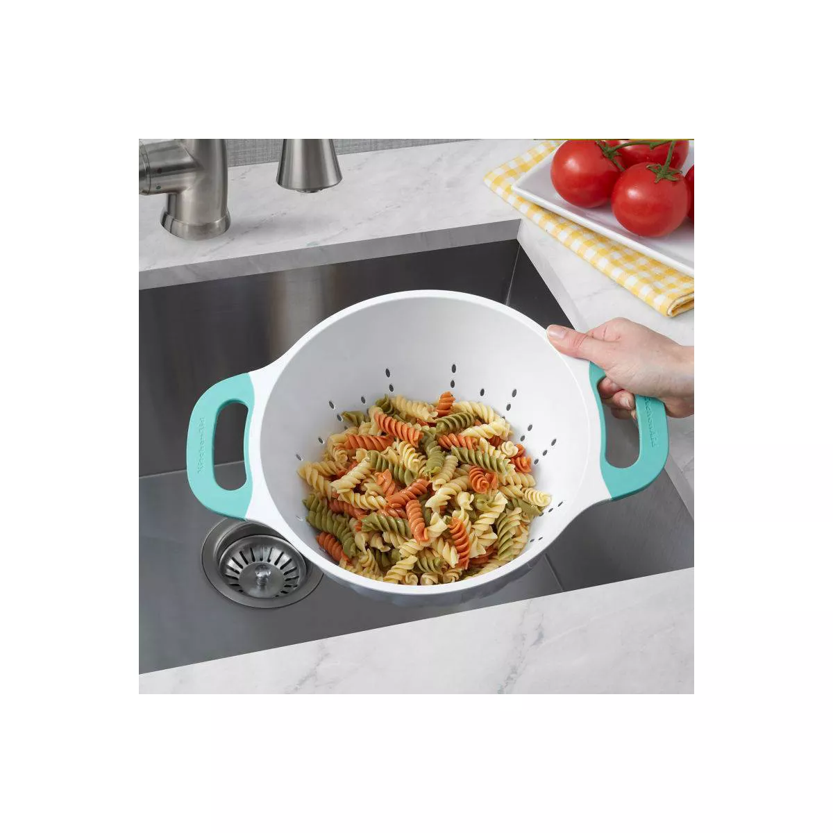 KitchenAid 5qt Colander White/Aqua Sky