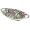 Blue Rose Polish Pottery Rose Garden Bread Tray with Handles