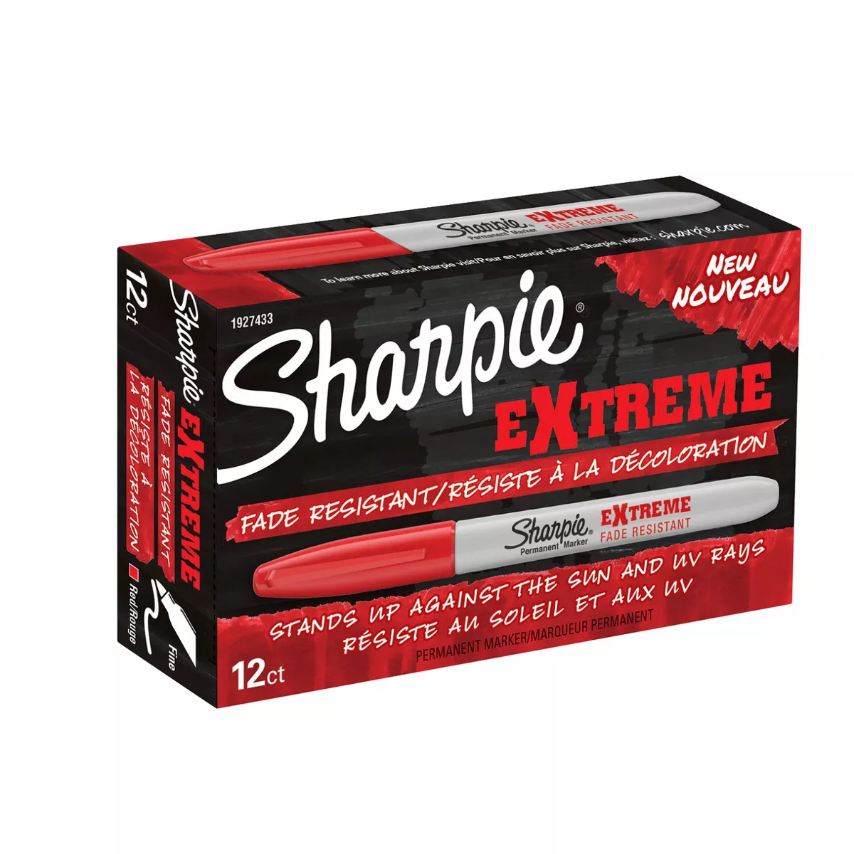 Sharpie Extreme Permanent Marker, Fine Tip, Red, pk of 12
